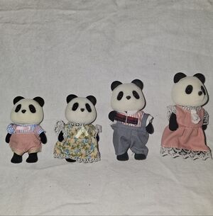 Calico Critters Wilder Panda Family Set Mom Dad Boy Girl Rare Retired CC1507
